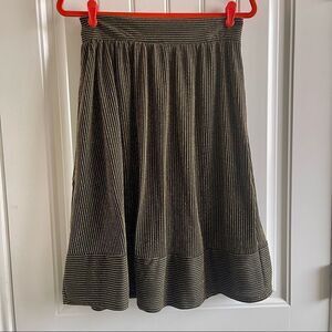 Potter’s Pot Black & Gold Sparkling Glitter Print Holiday Midi Skirt SZ L BNWT
